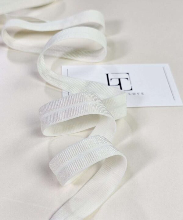 Ivory stretch grosgrain fold over ribbon europe