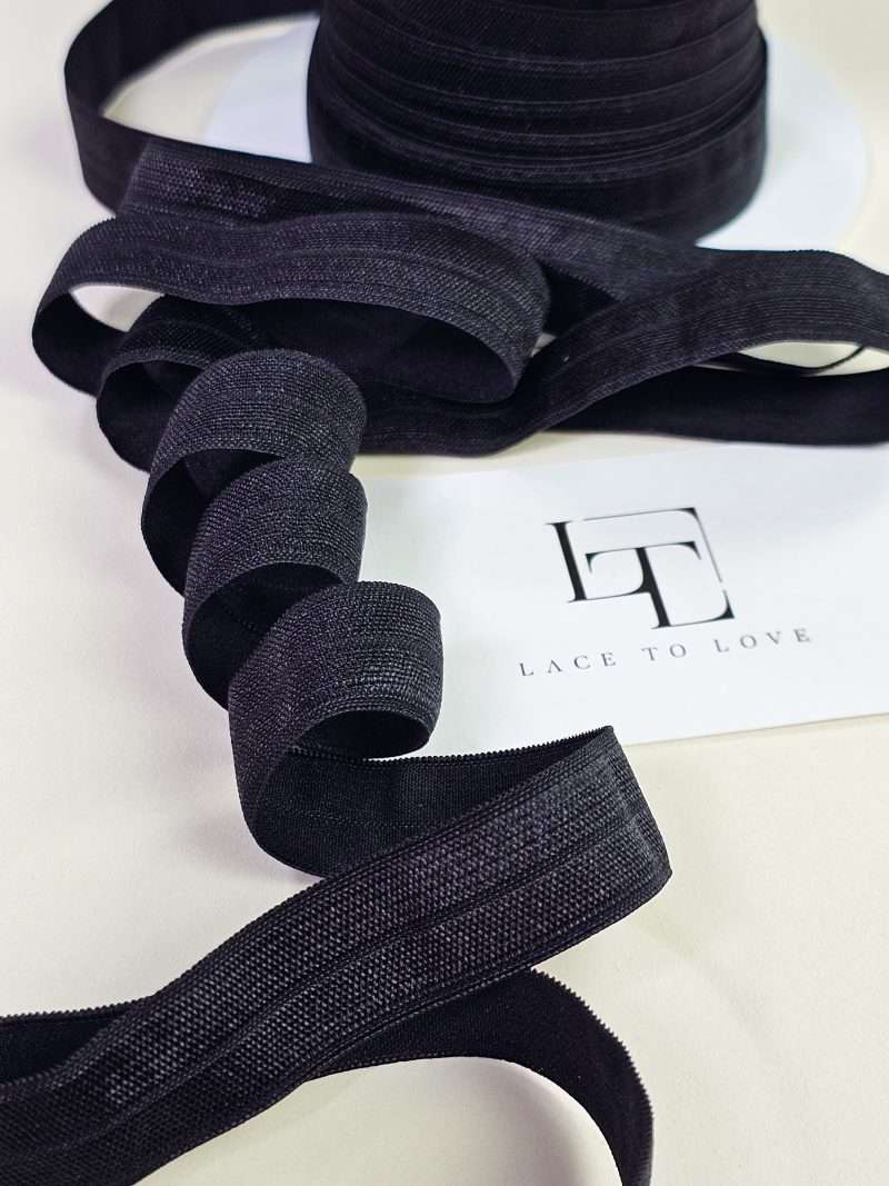 Black pre folded stretch ribbon decoration
