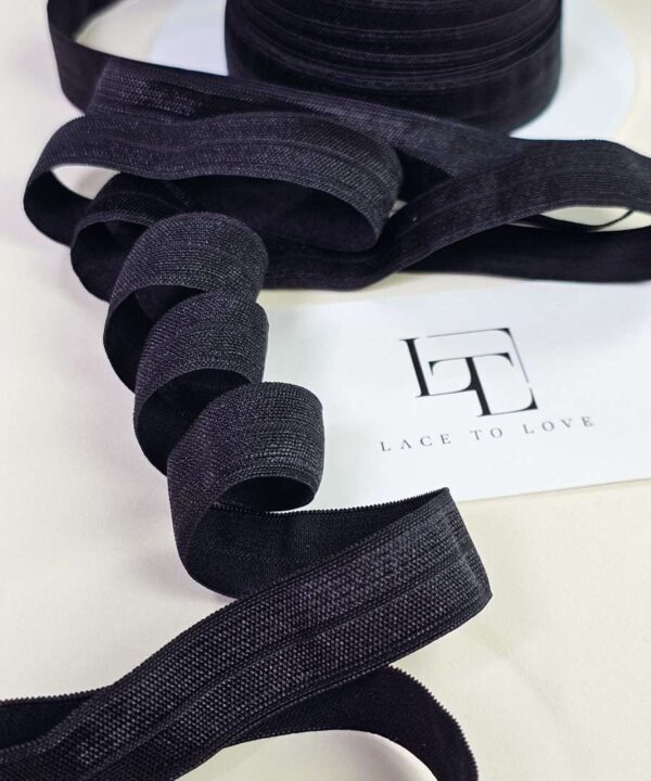 Black pre folded stretch ribbon decoration