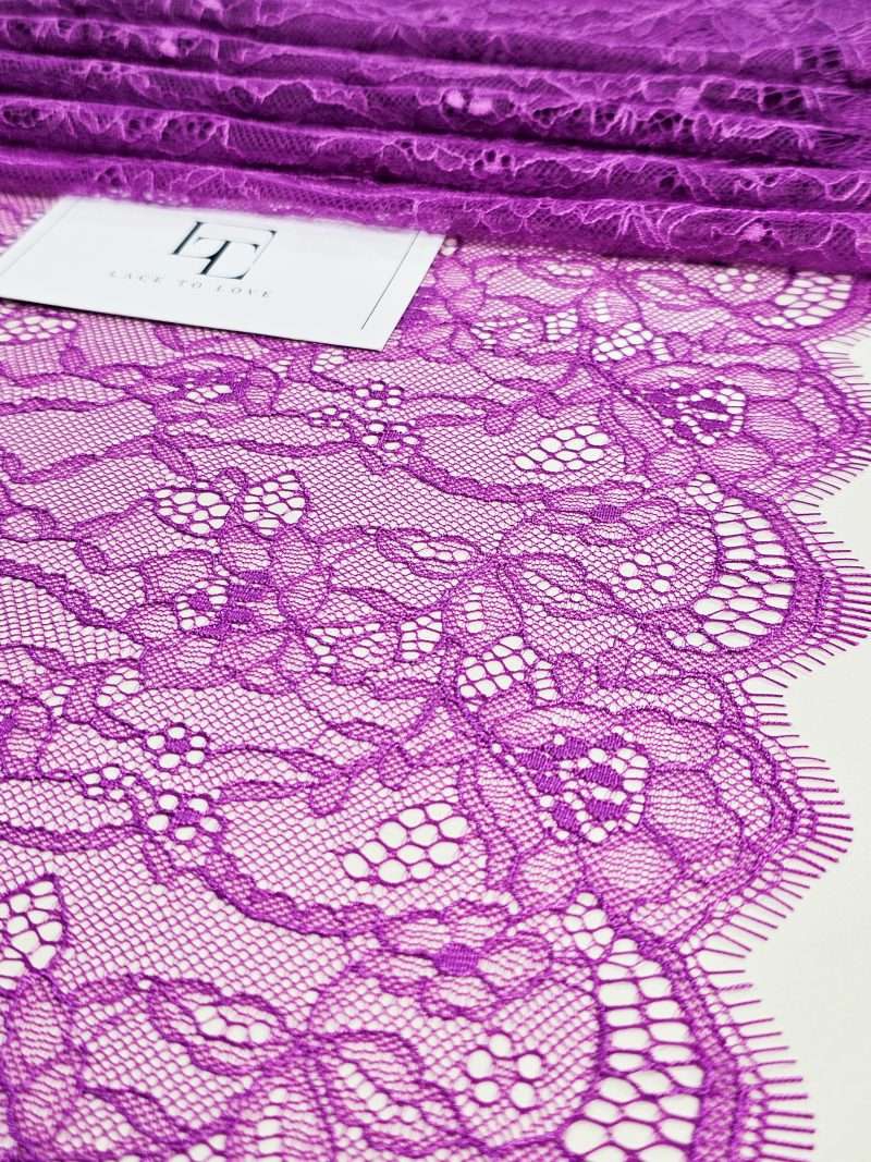 Delicate purple lilac violet lace border