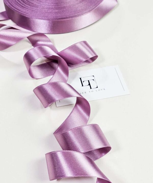 Violet haberdashery satin finishing ribbon by the yard