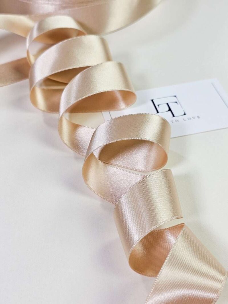 Beige double side satin ribbon - Lace To Love