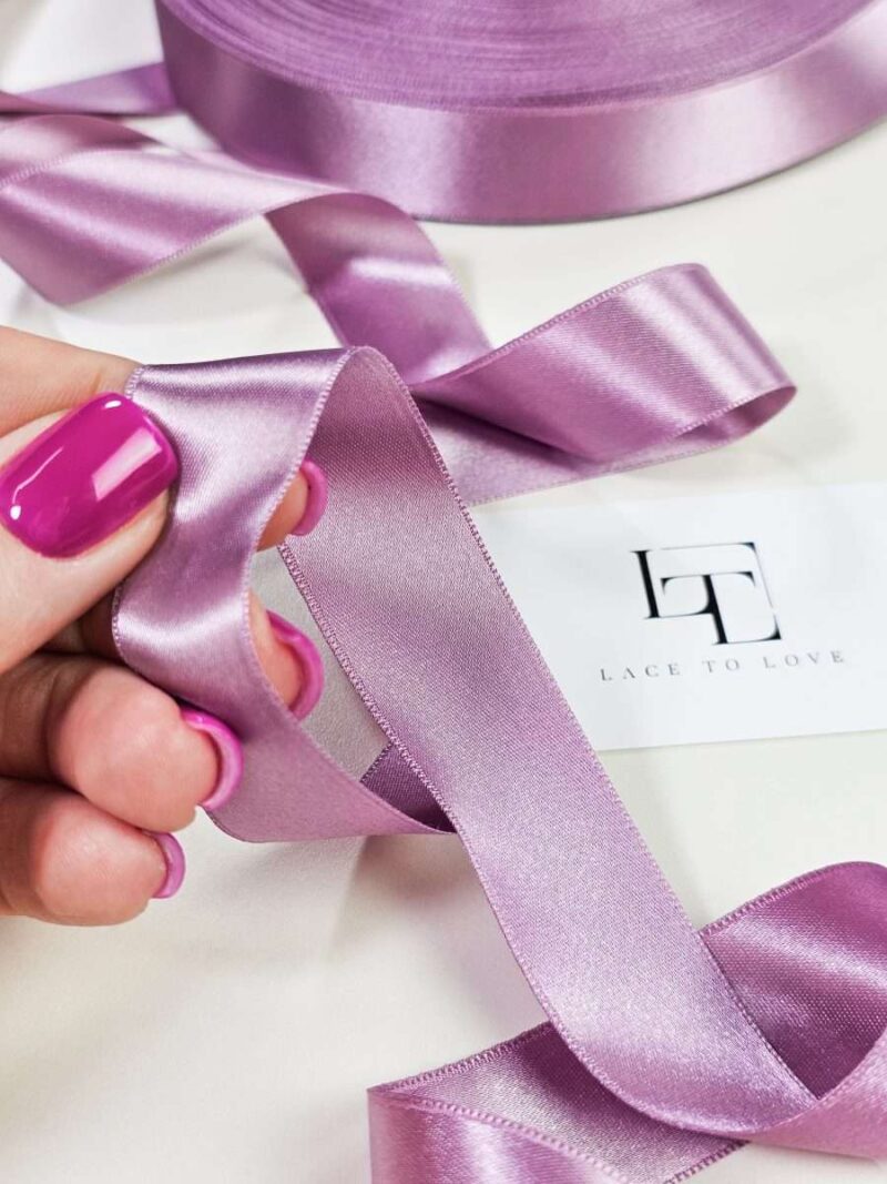 Satin Ribbons Purple double side satin ribbon - Lace To Love