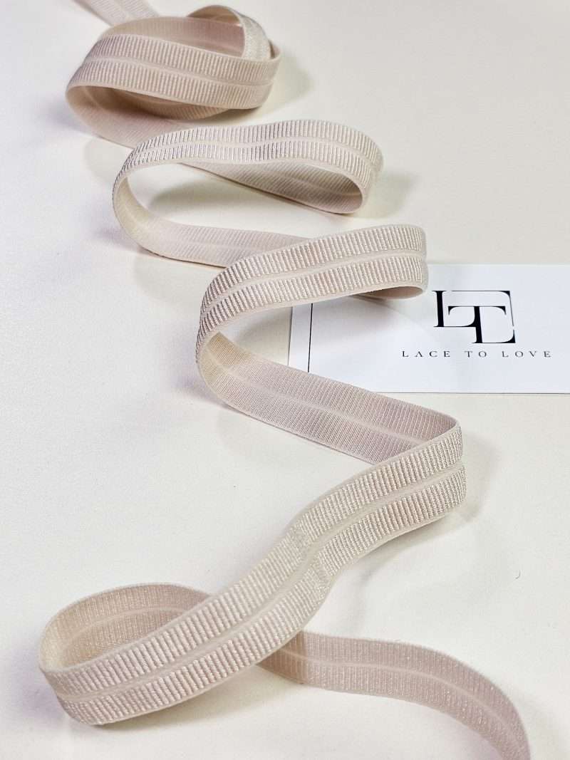 Skin color lingery fold over stretch grosgrain finishing ribbon by the yard