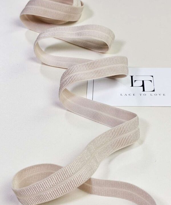 Skin color lingery fold over stretch grosgrain finishing ribbon by the yard