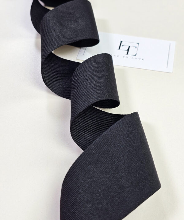 High quality black haberdashery ribbon trimming by the meter