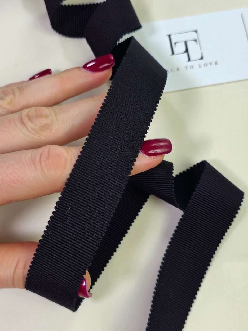 High quality black haberdashery ribbon trimming by the meter