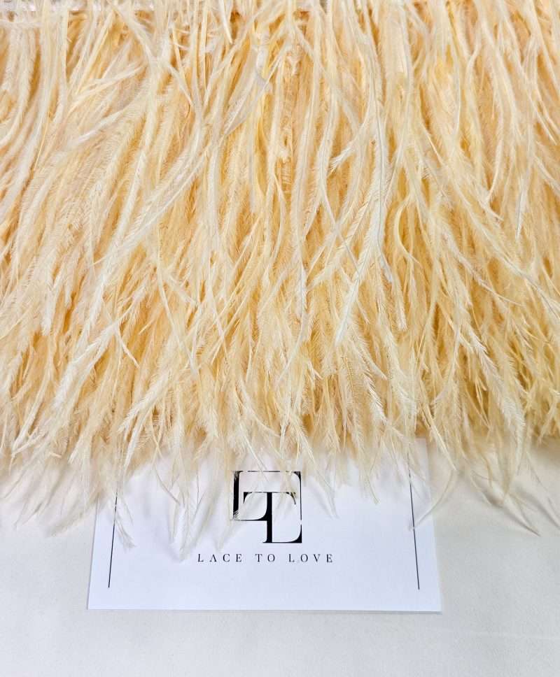 Real dyed ostrich feathers on band