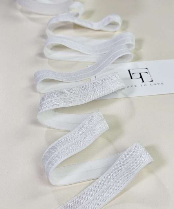 Pure white pre folded stretch ribbon decoration