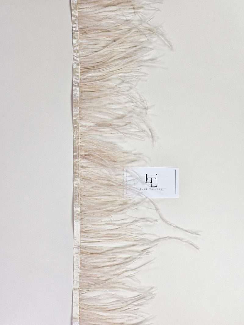 Real natural dyed ostrich feathers satin band