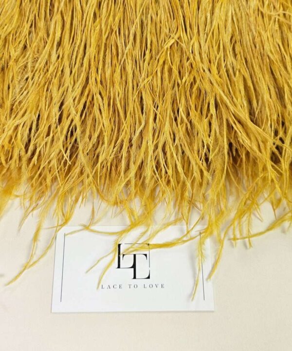 Natural dyed ostrich feathers mustard yellow