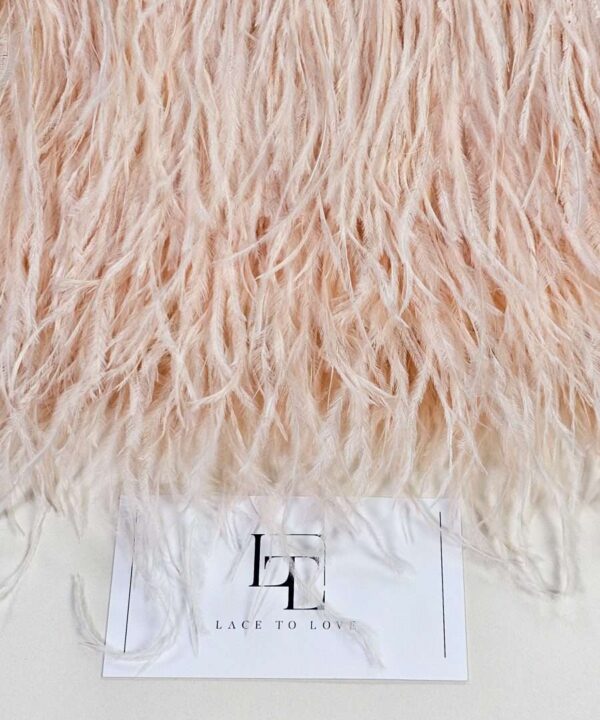 Real dyed ostrich feathers on band