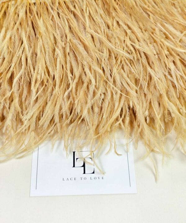 Real ostrich feather skin color fringe online shop