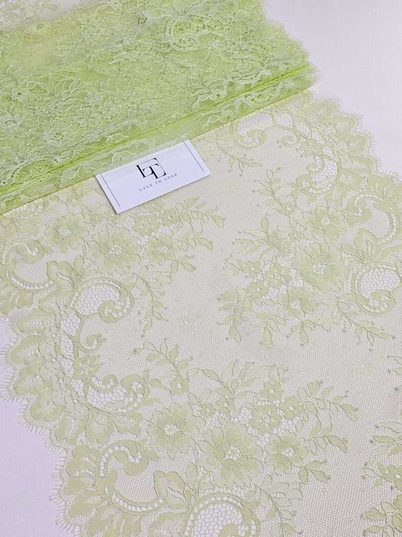 Greenish yellow lace edging sold by the meter online shop