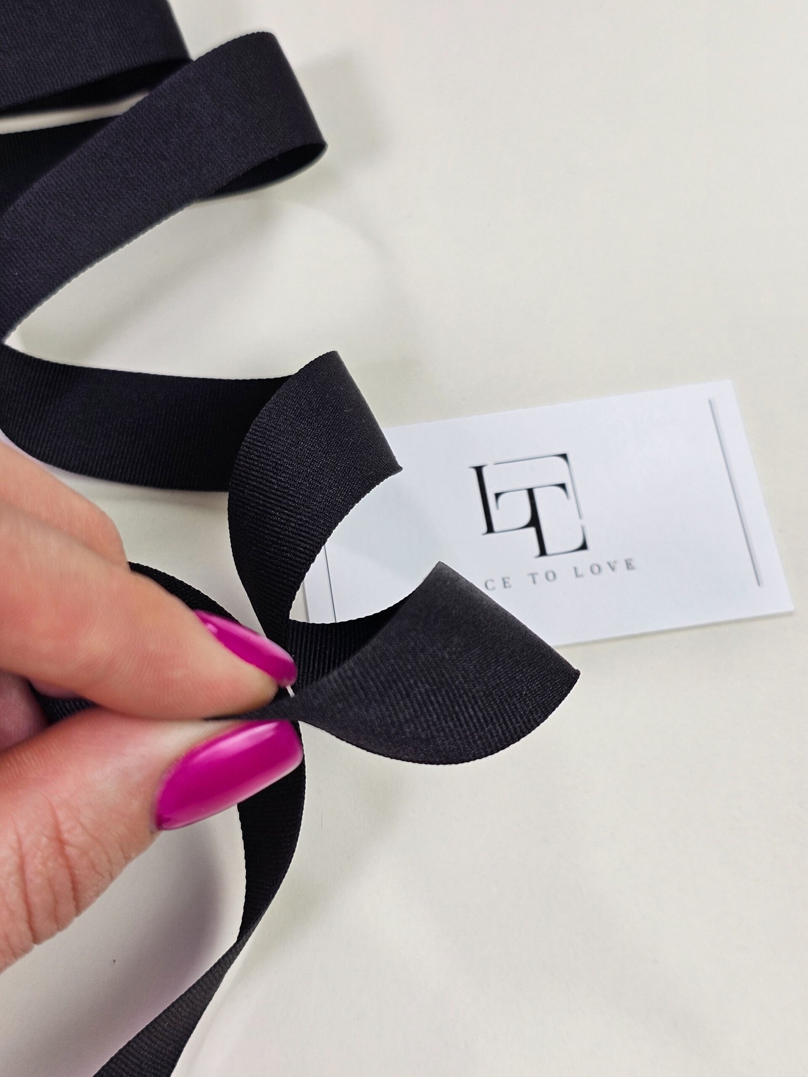 Black grosgrain edging ribbon sold by the meter online shop