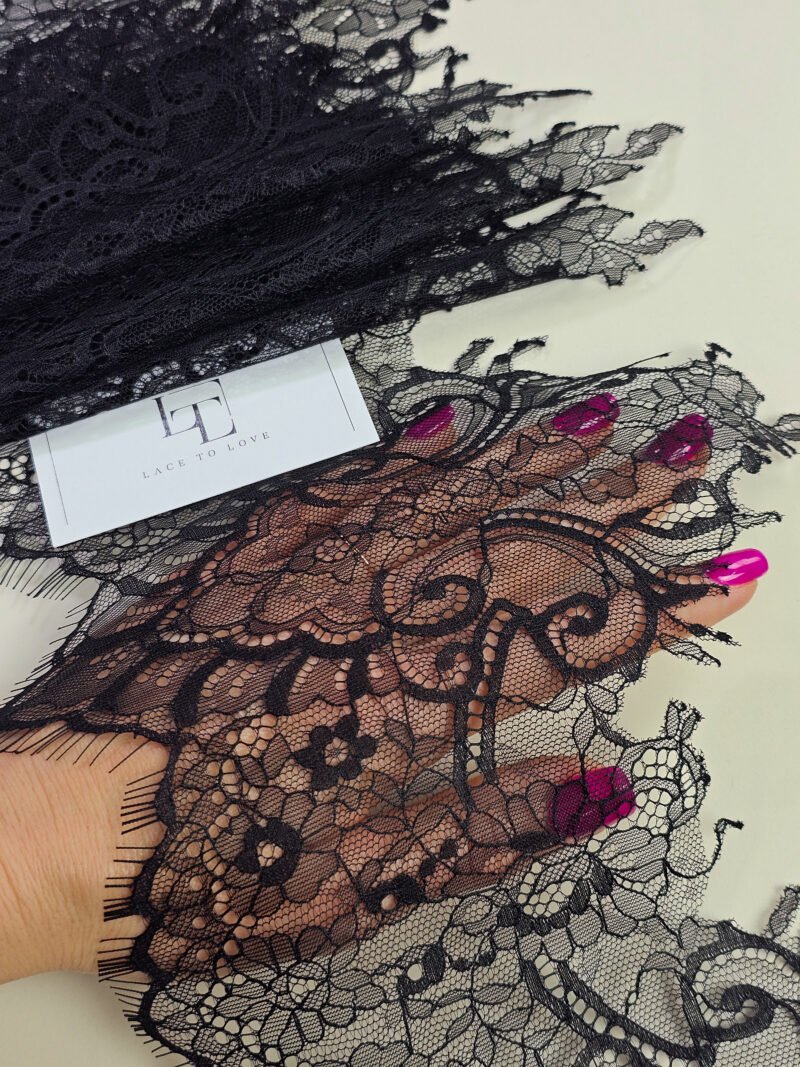 Black lace edging sold by the meter online shop