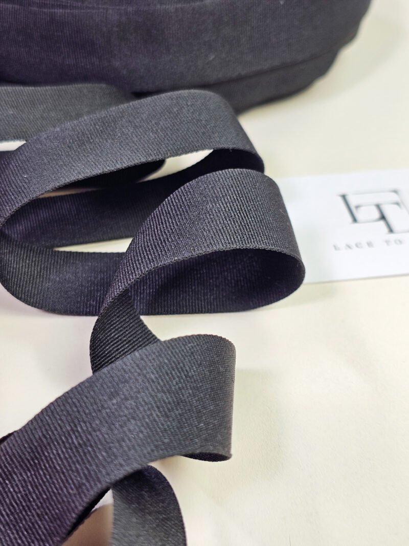 High quality black haberdashery ribbon trimming by the meter