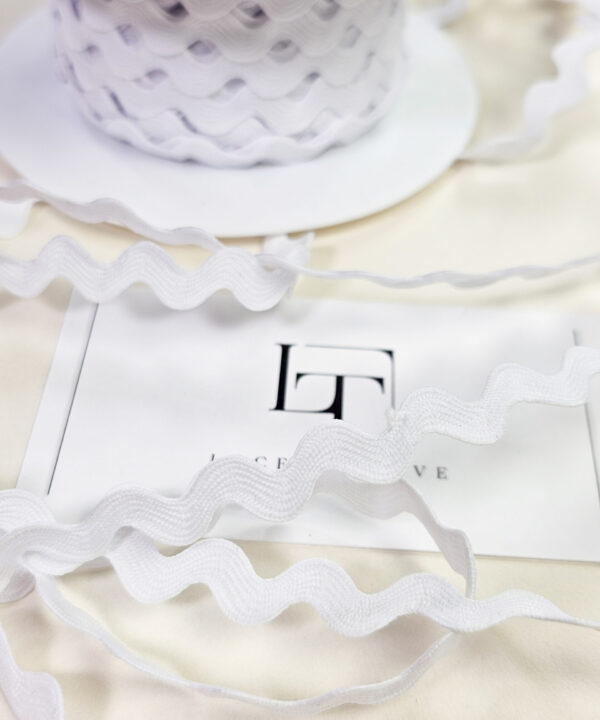 Pure white ric rac trim ribbon online shop delivery