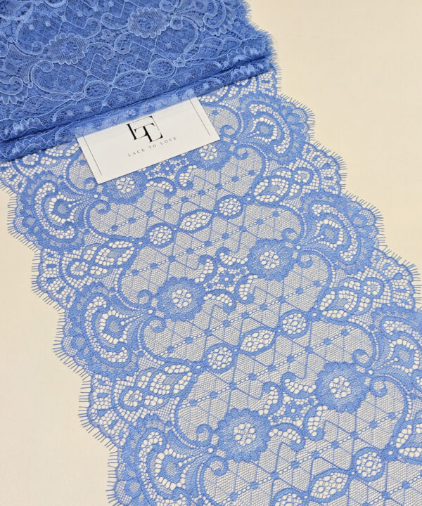 Blue lace ribbon sold by the yard