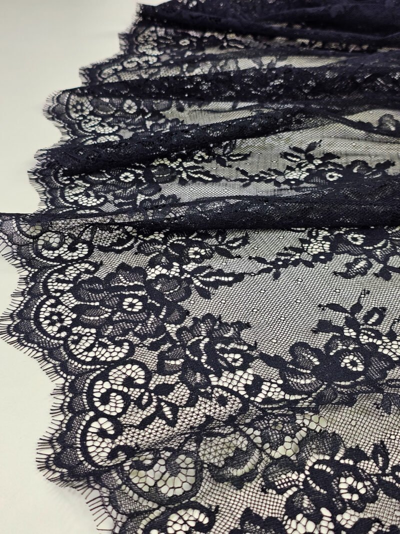High quality black haberdashery lace trimming by the meter