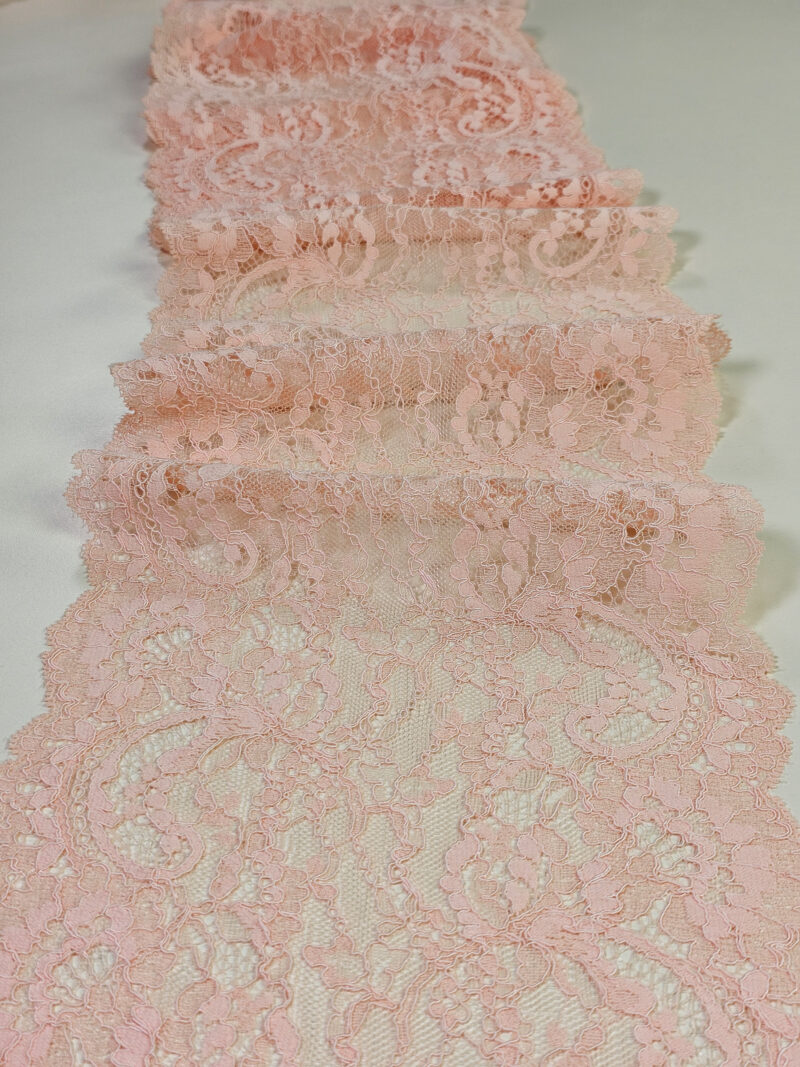 Light pink lace ribbon sold by the yard