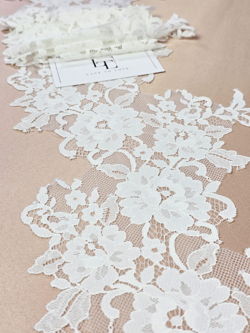 Off white lace ribbon sold by the yard