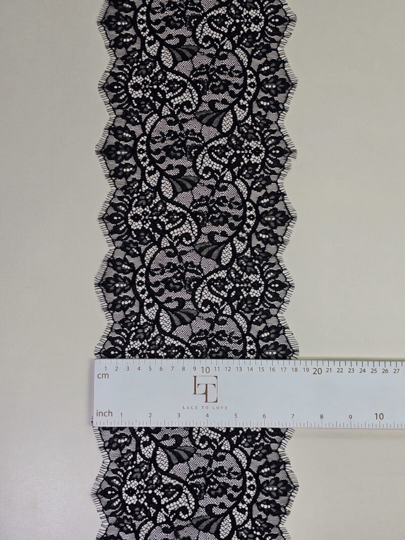 Black lace edging sold by the meter online shop