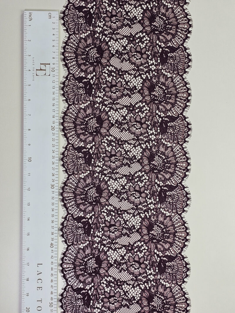 Purple lace edging sold by the meter online shop