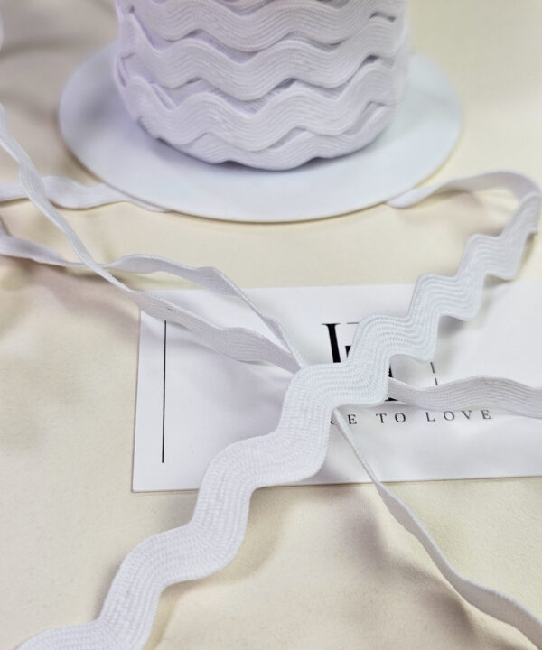 White haberdashery ric rac finishing ribbon by the yard