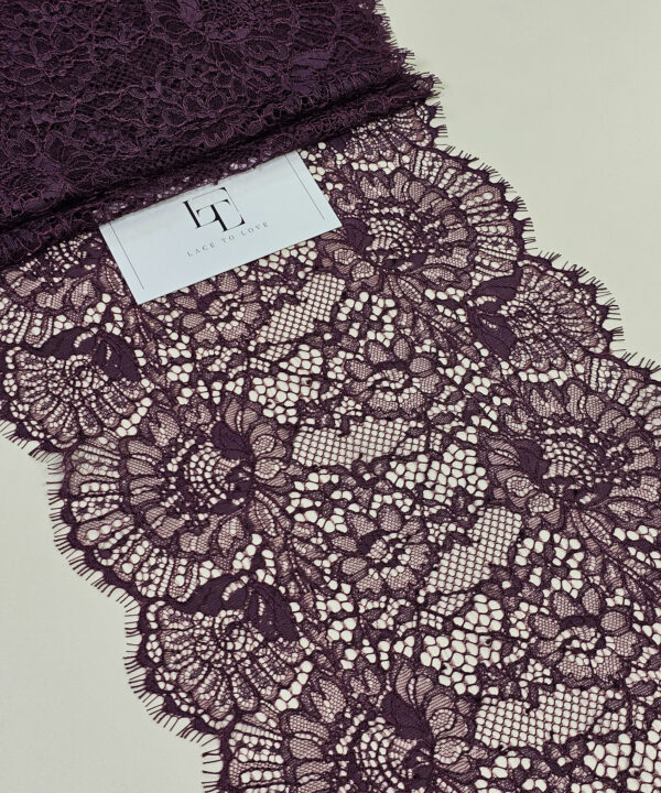 Quality aubergine lace decoration trimming fabric online shop