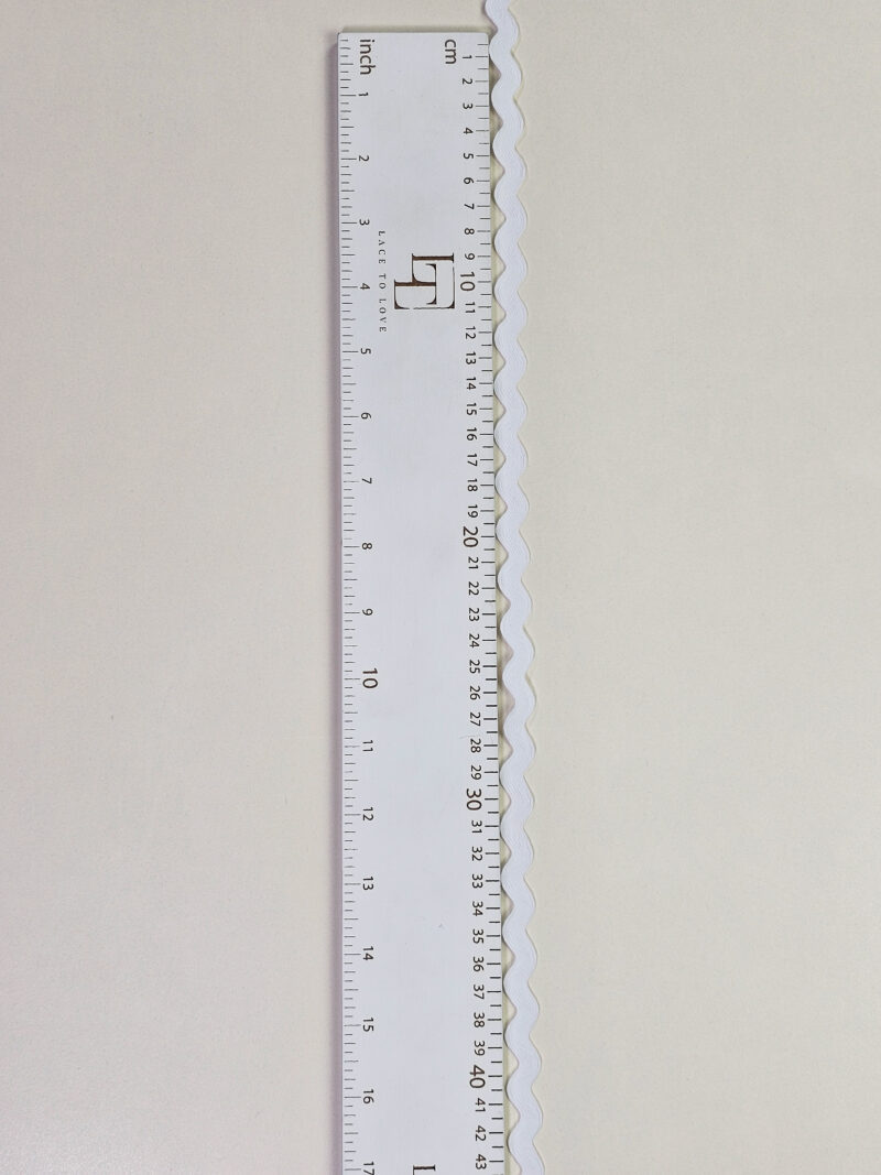 High quality white elastic ric rac ribbon trimming by the meter