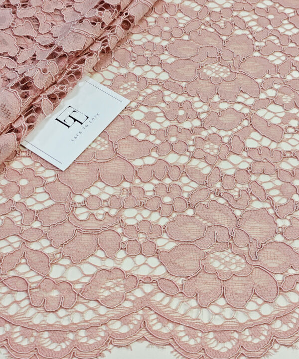 Pink Guipure spanish eyelash lace fabric europe