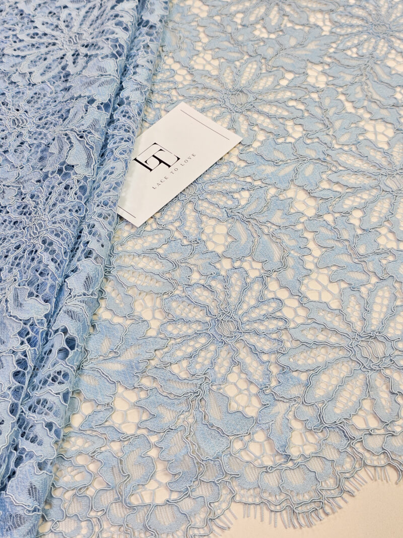 Blue Guipure spanish lace fabric europe