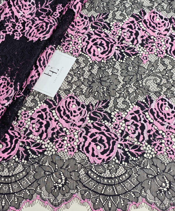 Black Chantilly eyelash lace french fabric europe