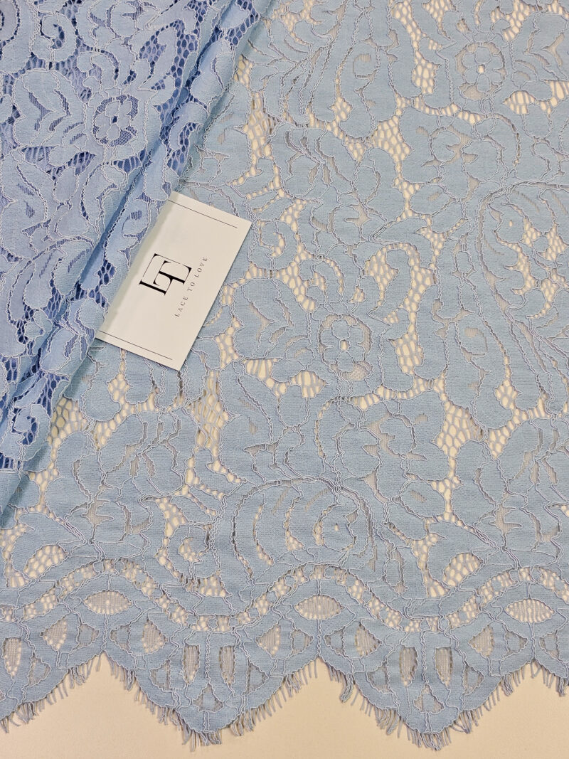 Blue Guipure spanish lace fabric europe