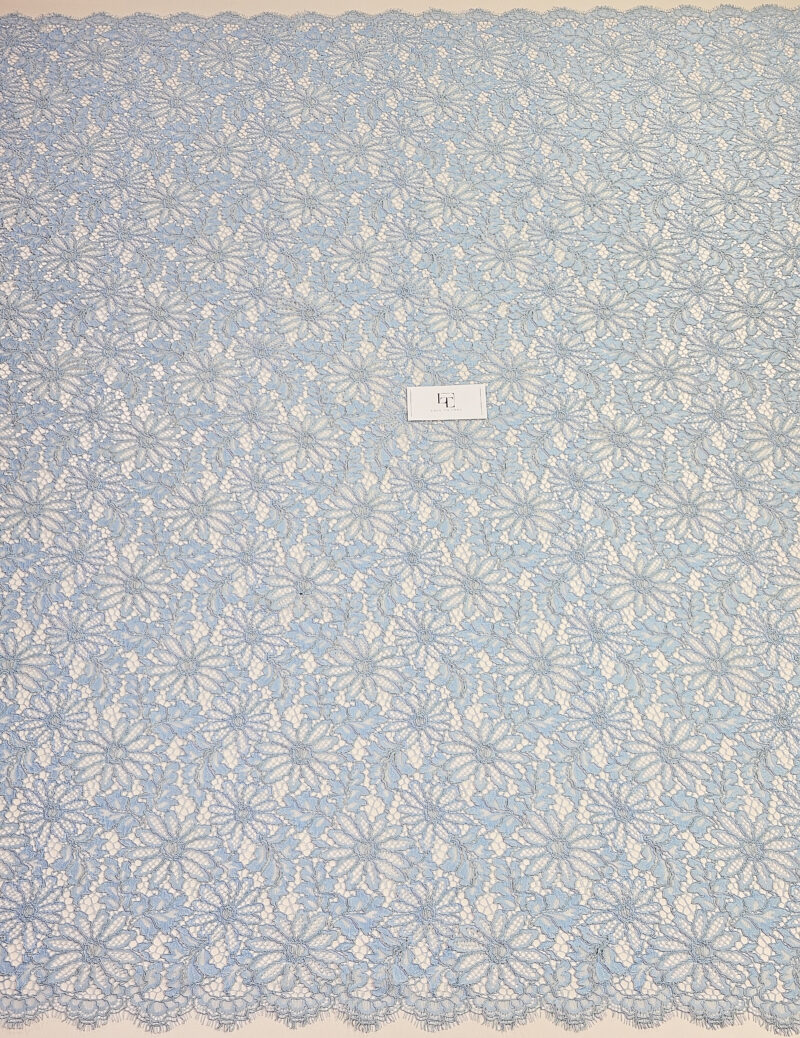 Baby blue lace cloth sold by the yard