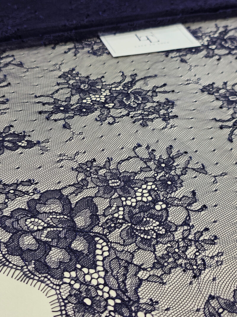Delicate blue bridal lace fabric
