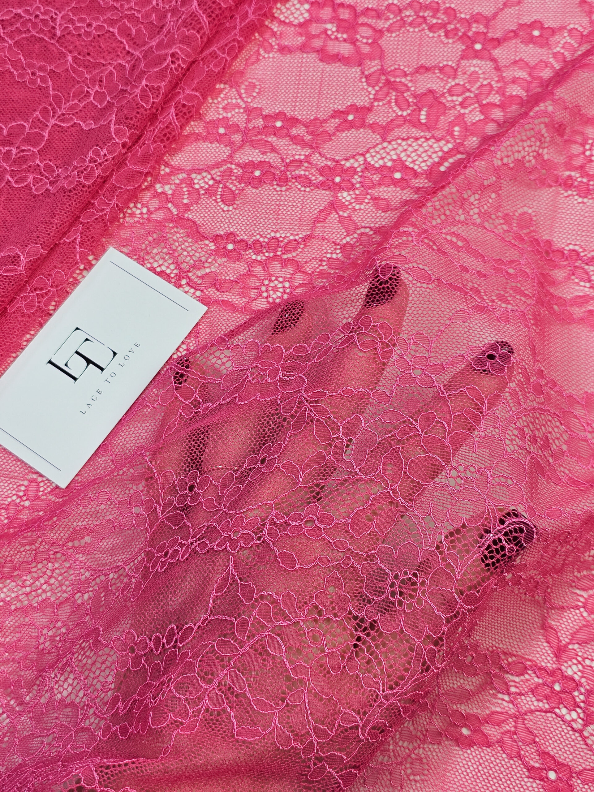 Pink stretch elastic lace french fabric europe