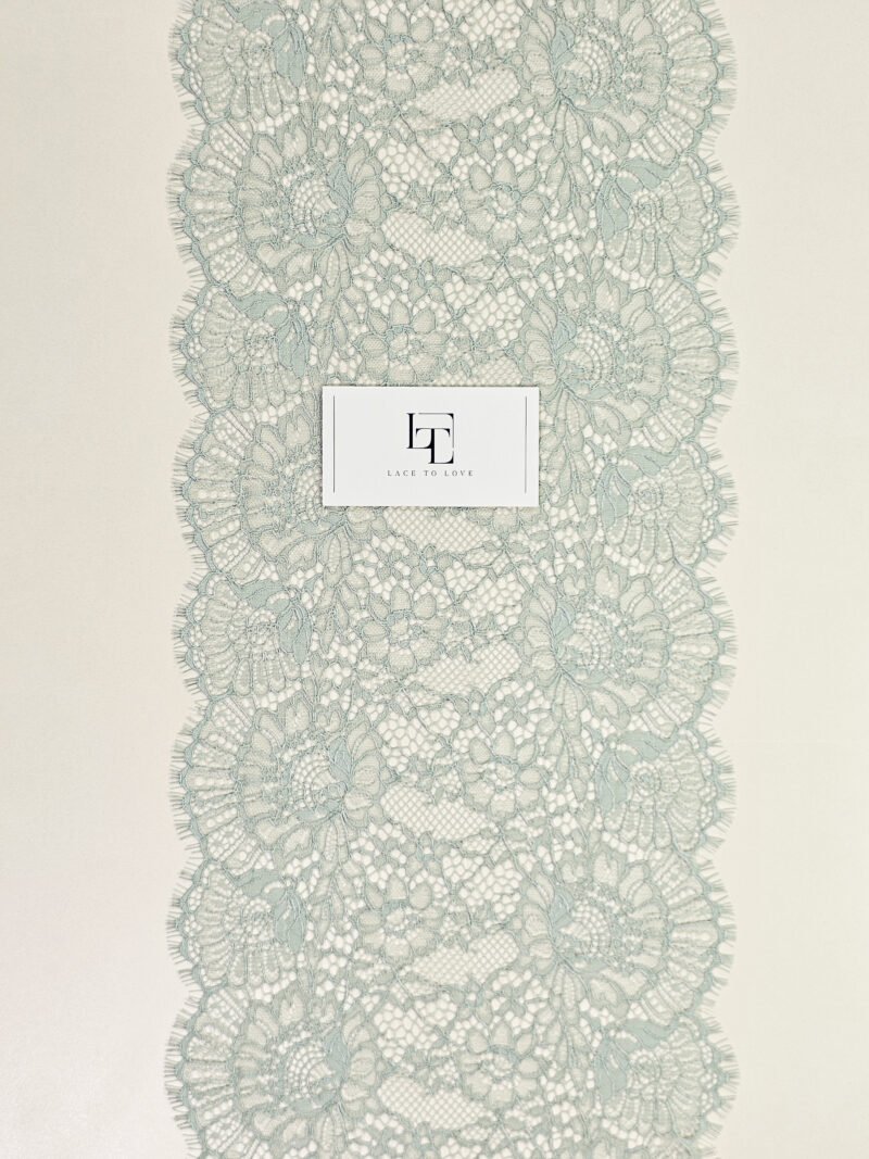 Mint green alencon guipure lace trimming buy online by the meter