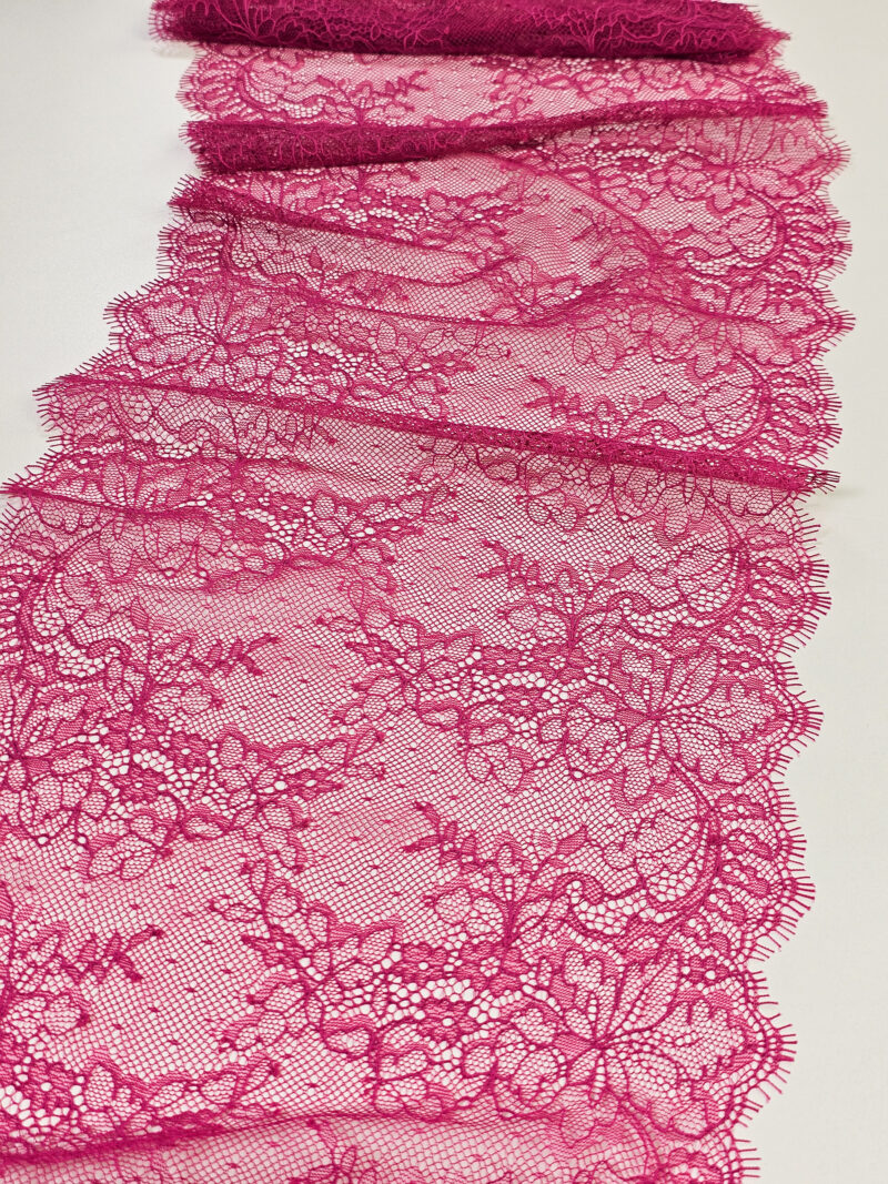 High quality pink haberdashery lace trimming by the meter