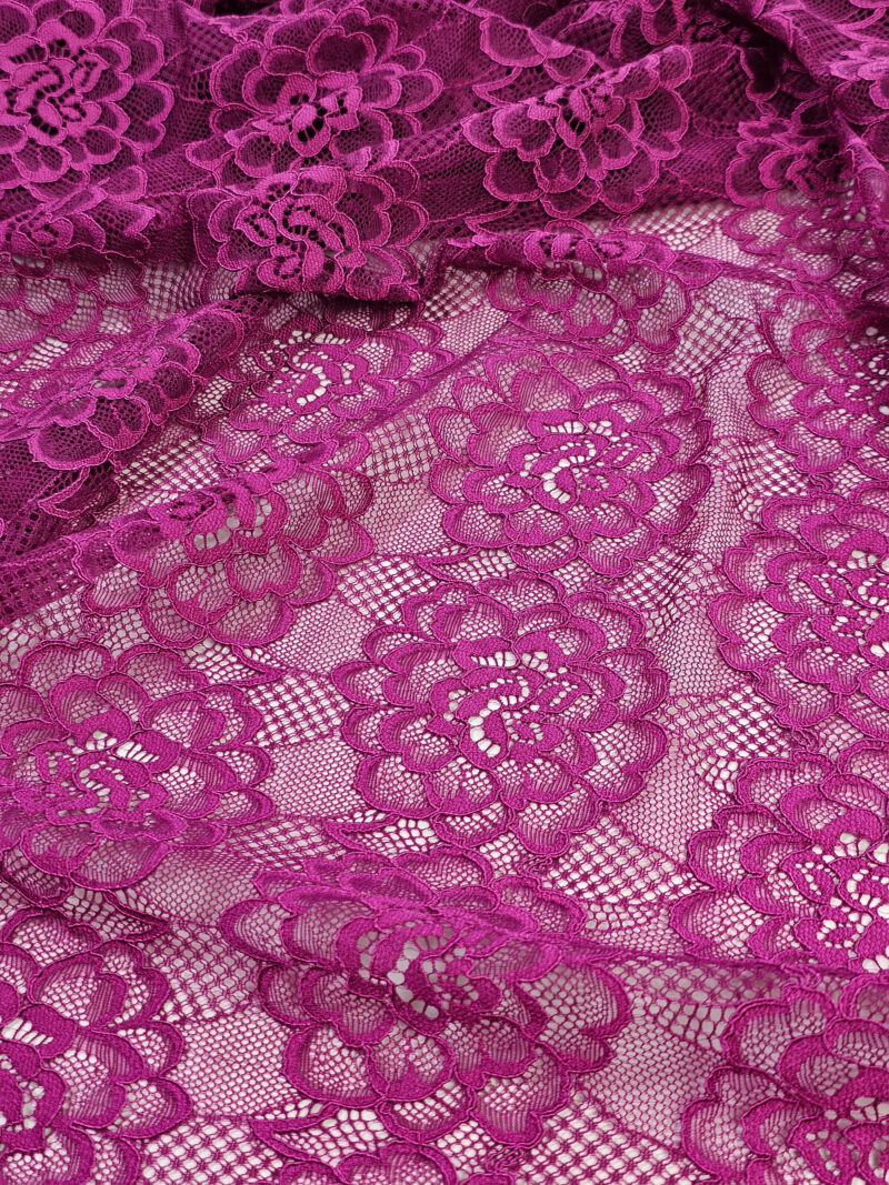 Lilac stretch lace cloth sold by the yard