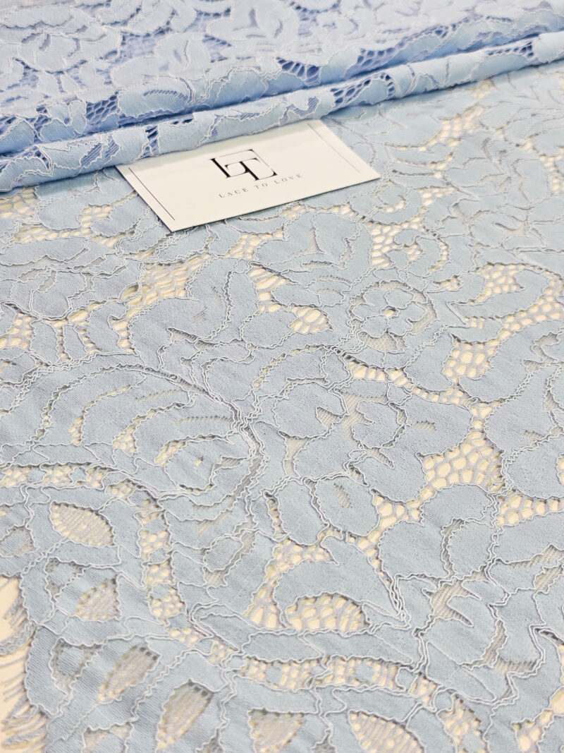 Blue lace fabric online shop delivery