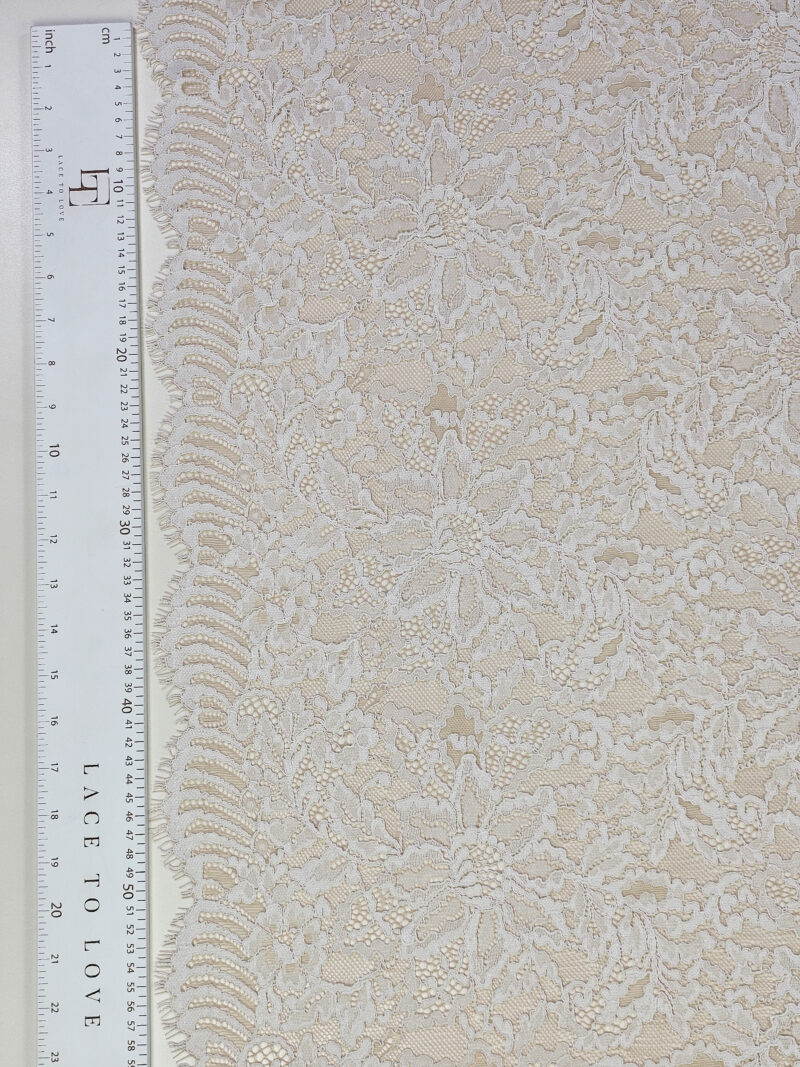 Beige lace fabric online shop delivery