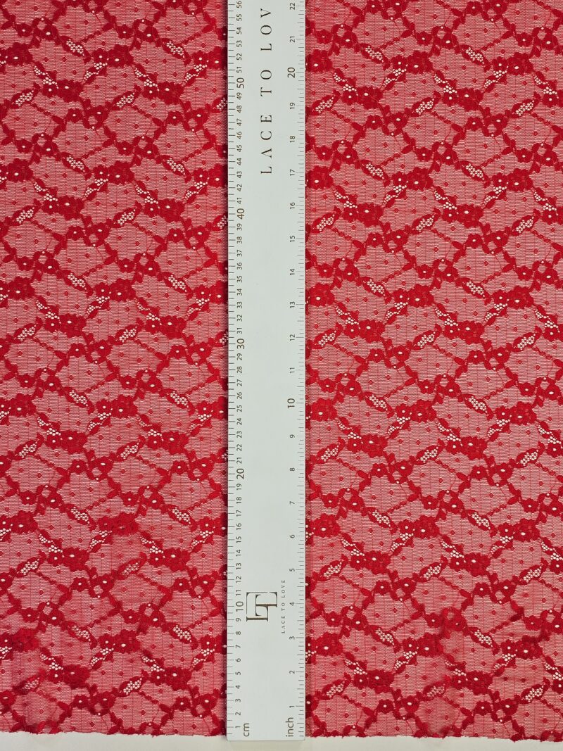 Red stretch lace cloth sold by the yard