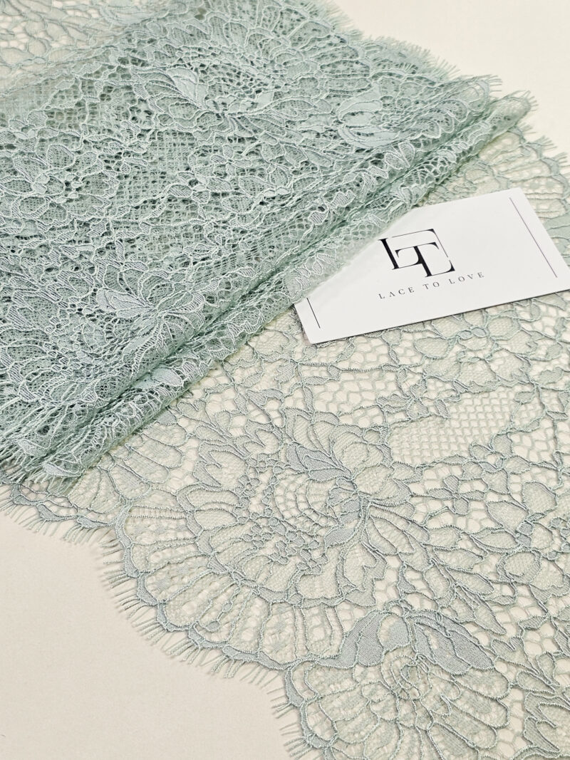 Green lace edging sold by the meter online shop