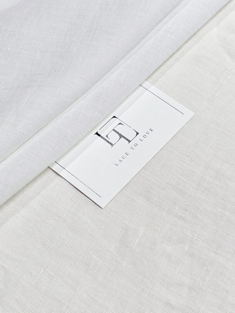 Real flax white pure linen fabric online