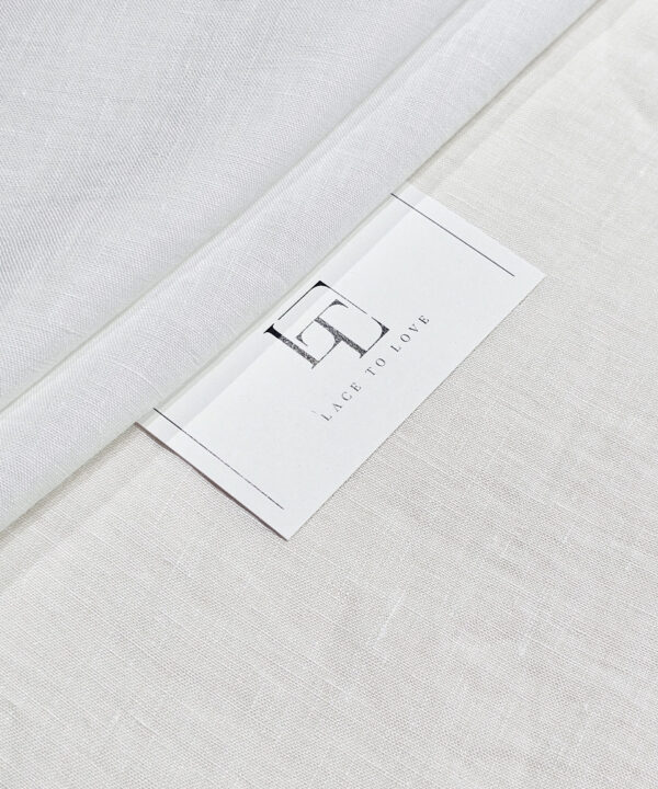 Real flax white pure linen fabric online