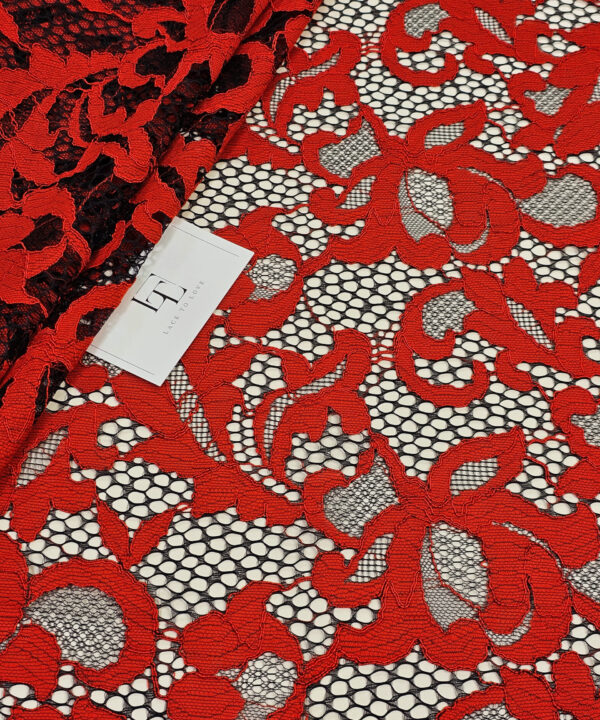 Orange lace fabric online shop delivery