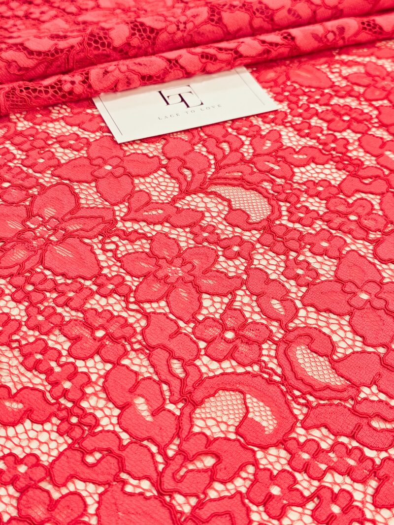 Pink Guipure spanish eyelash lace fabric europe