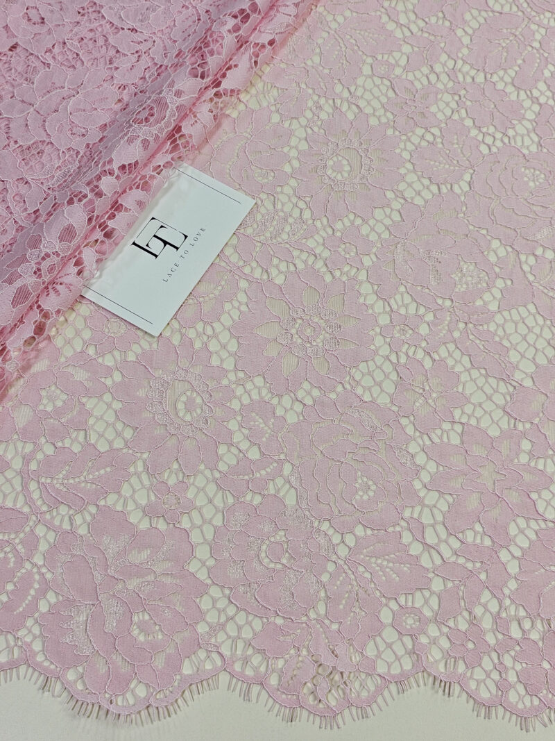 Salmon color flower lace fabric online shop delivery